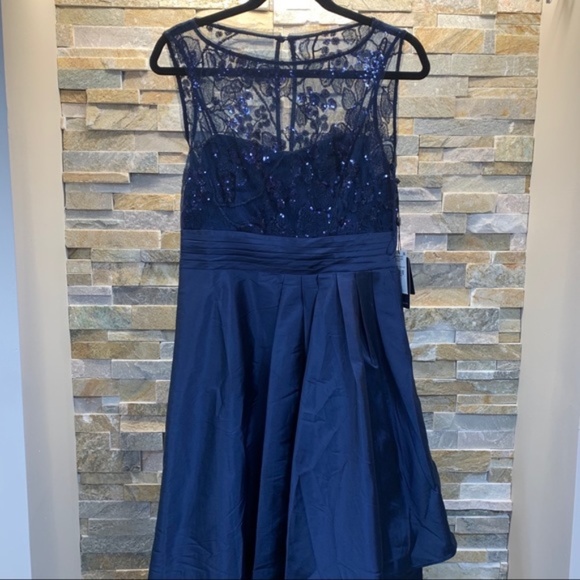 Adrianna Papell Sequin Lace & Taffeta Ballgown - Picture 3 of 9